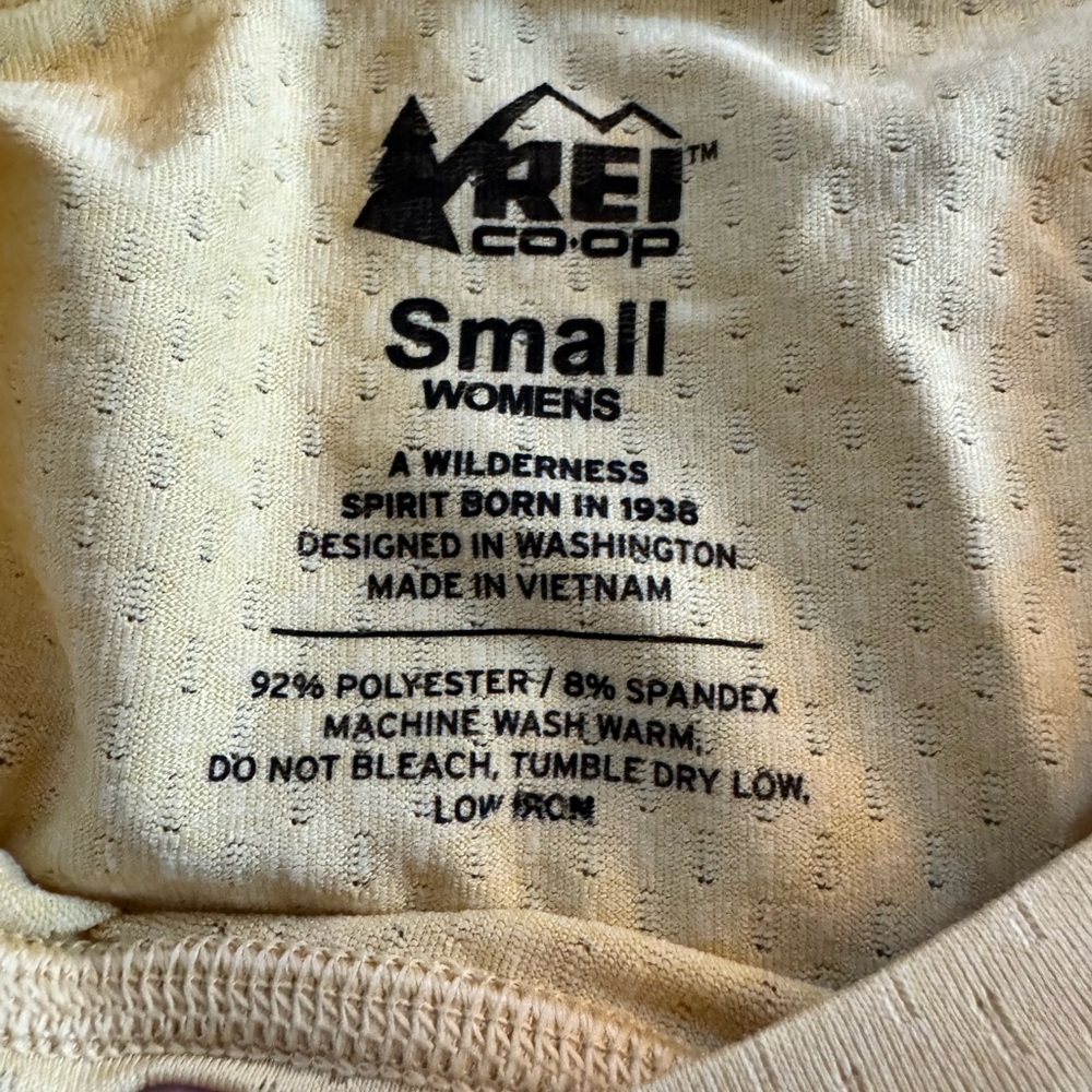 REI Butter Yellow Short Sleeve Performance Tee - Picture 2 of 4